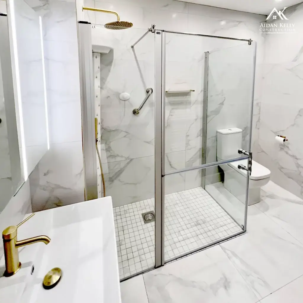 Accessible Shower Fits Wheelchair with Grab Bars